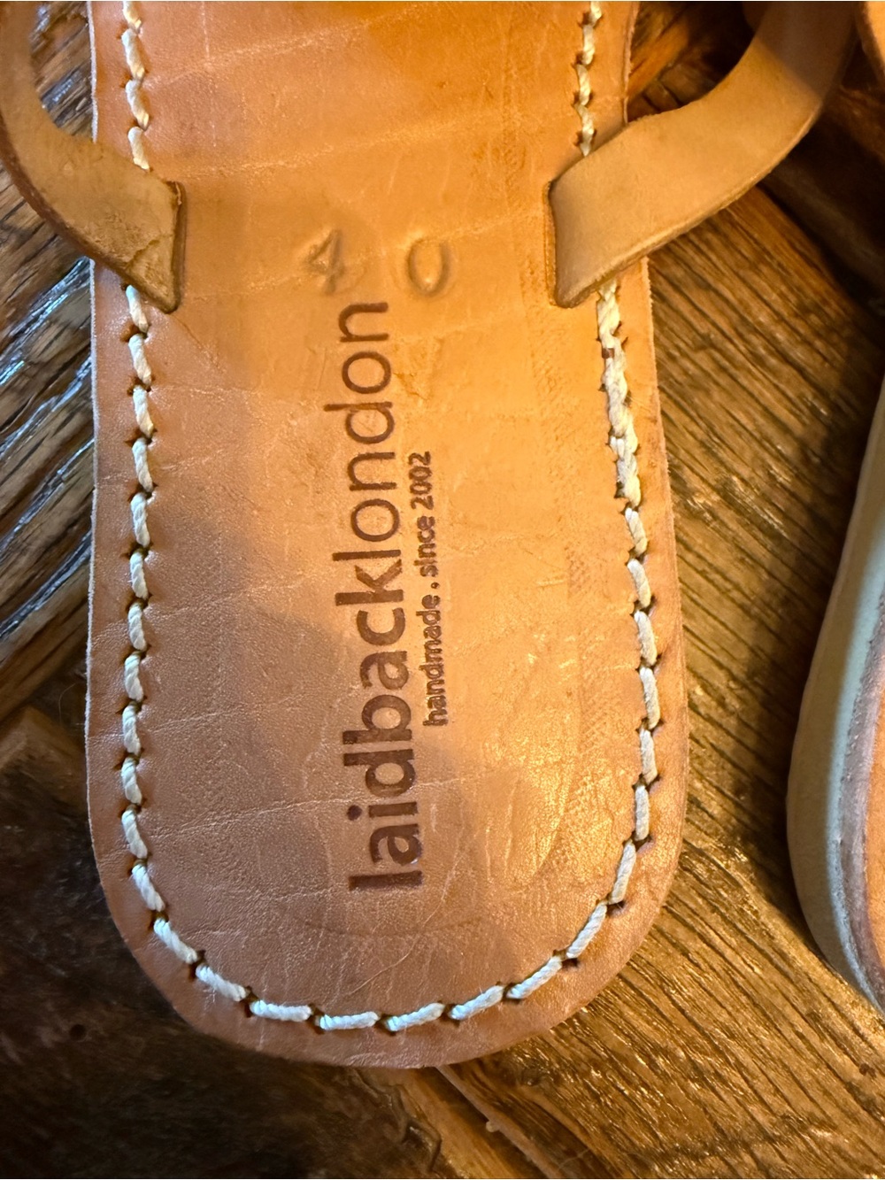 Anthropologie Tan Leather Floral-Beaded Slide Sandals - Picture 8 of 8